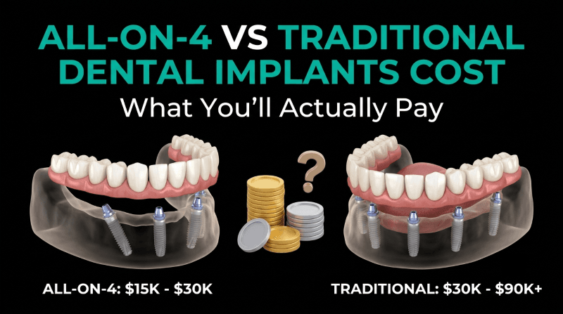 All-on-4 vs Traditional Dental Implants Cost: What You'll Actually Pay